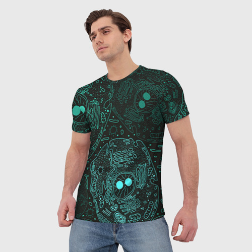 Мужская 3D футболка с принтом Клетки, фото на моделе #1