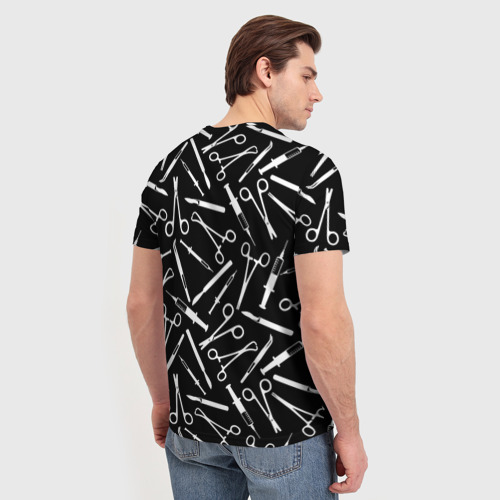 Мужская футболка 3D с принтом Шприцы, вид сзади #2