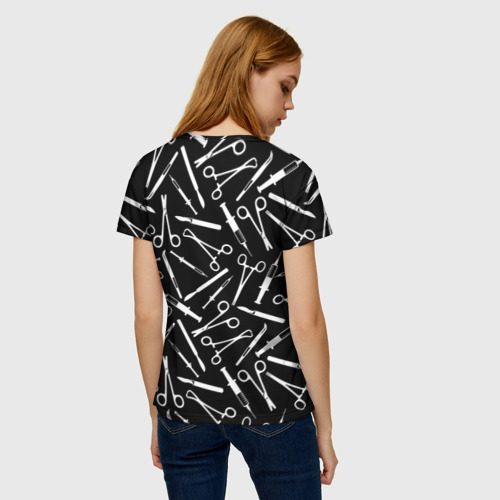 Женская 3D футболка с принтом Шприцы, вид сзади #2