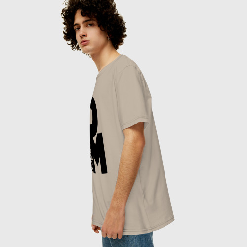 Мужская футболка хлопок Oversize с принтом DM, вид сбоку #3