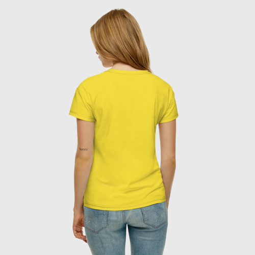 Женская футболка хлопок с принтом Маяк Пиксель-Арт, вид сзади #2
