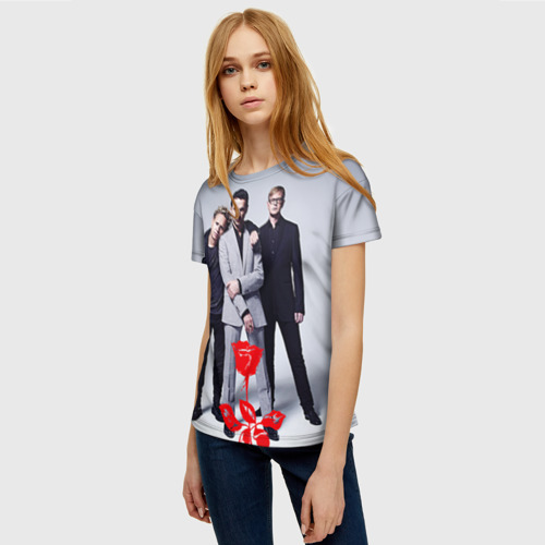 Женская футболка 3D с принтом Depeche mode, фото на моделе #1