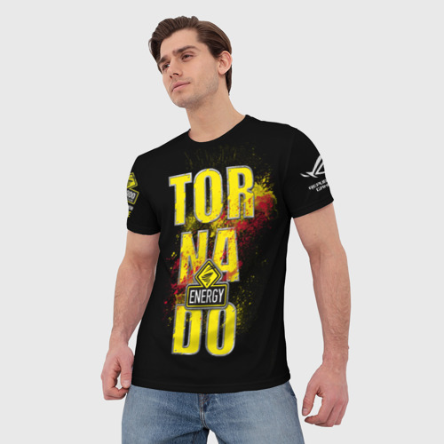 Мужская 3D футболка с принтом Tornado, фото на моделе #1