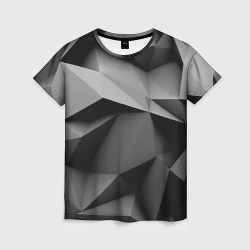 Женская футболка 3D с принтом Gray abstraction, вид спереди #2