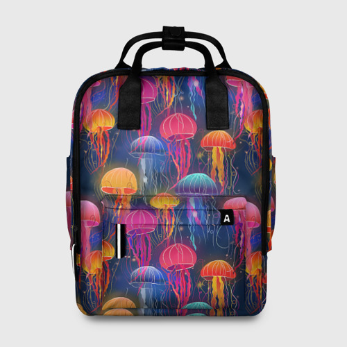 Женский рюкзак 3D с принтом Медузы, вид спереди #2