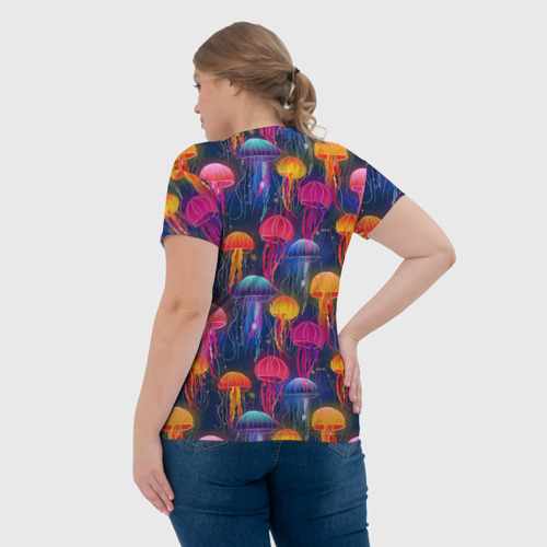 Женская футболка 3D с принтом Медузы, вид сзади #2