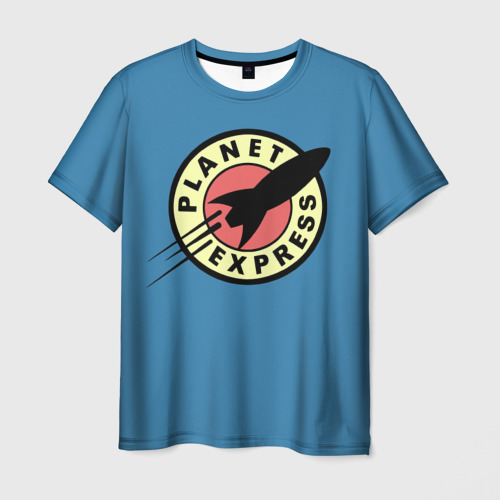Мужская футболка 3D с принтом Futurama Planet Express, вид спереди #2