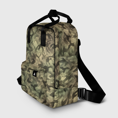 Женский рюкзак 3D с принтом Охотничий камуфляж с утками, фото на моделе #1