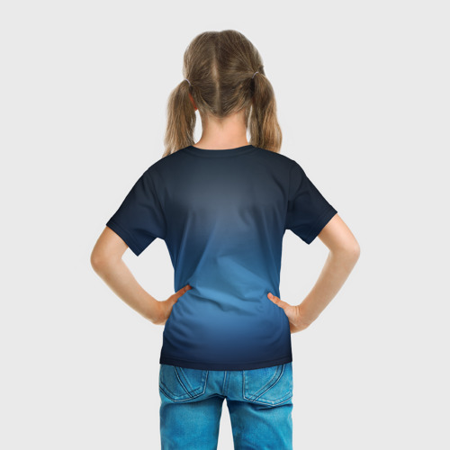 Детская 3D футболка с принтом WORLD, вид сзади #2