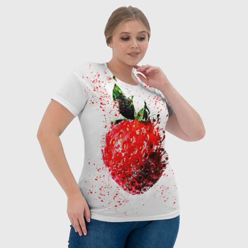 Женская футболка 3D с принтом Клубника, фото #4