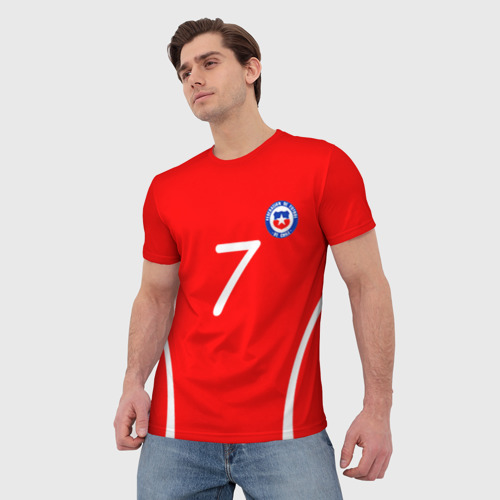 Мужская футболка 3D с принтом Chile, фото на моделе #1