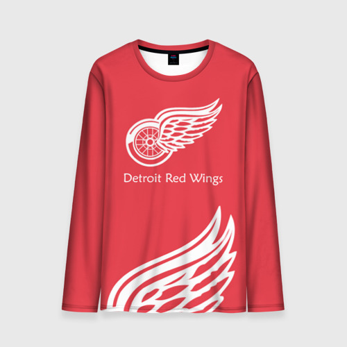 Мужской лонгслив 3D с принтом Detroit Red Wings 2017, вид спереди #2