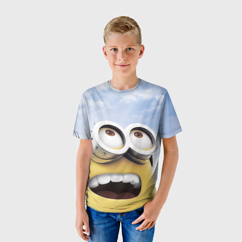 Детская 3D футболка с принтом Миньоны, фото на моделе #1