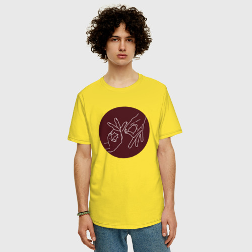 Мужская футболка хлопок Oversize с принтом T-fest 1, фото на моделе #1