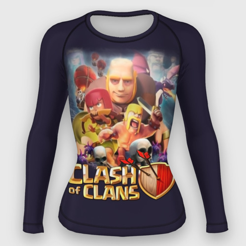 Женский рашгард 3D с принтом Clash of Clans, вид спереди #2
