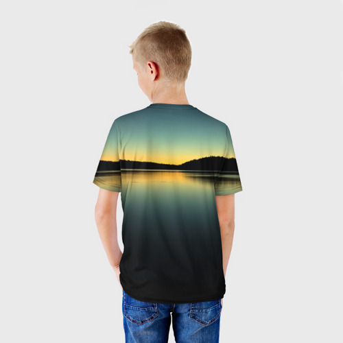 Детская футболка 3D с принтом Время на рыбалке, вид сзади #2