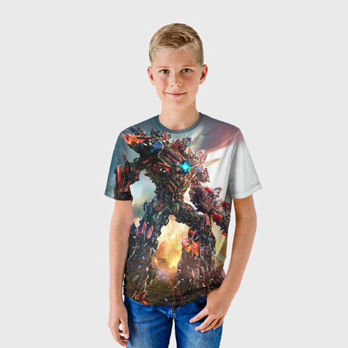 Детская футболка 3D с принтом Трансформеры, фото на моделе #1