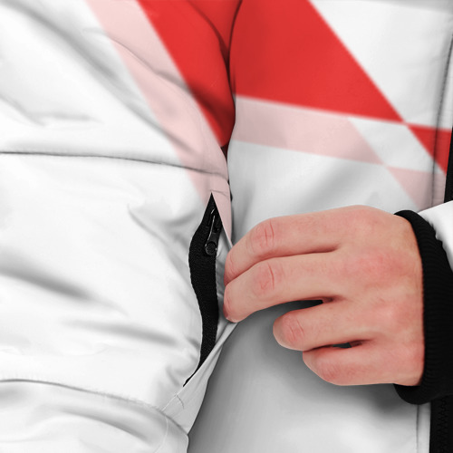 Мужская зимняя куртка 3D с принтом Manchester United - Stripe, вид сбоку #3