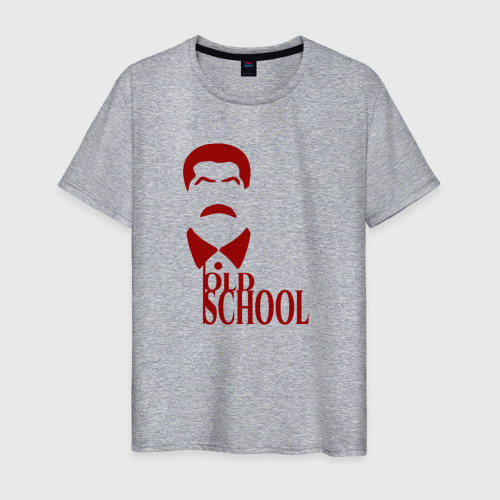 Мужская футболка хлопок с принтом Сталин старая школа, вид спереди #2