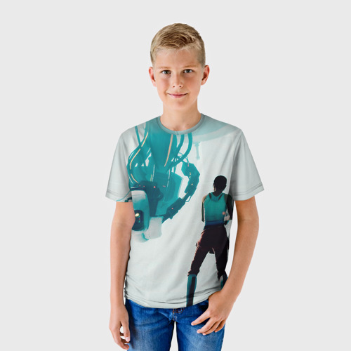 Детская футболка 3D с принтом Portal, фото на моделе #1