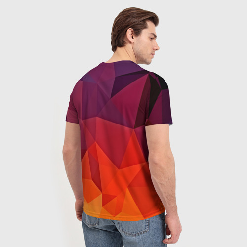 Мужская футболка 3D с принтом Geometric, вид сзади #2