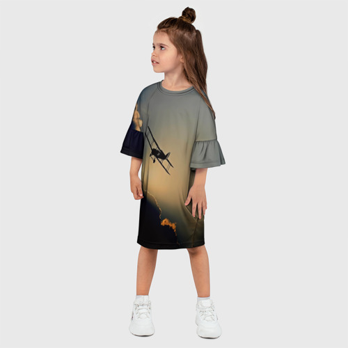 Детское платье 3D с принтом Покоритель небес, фото на моделе #1