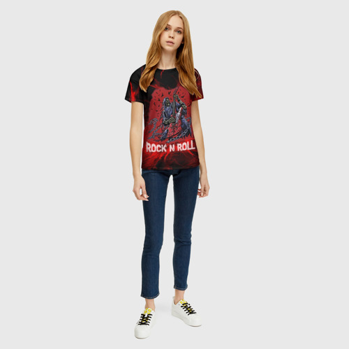 Женская футболка 3D с принтом Мертвый гитарист, вид сбоку #3
