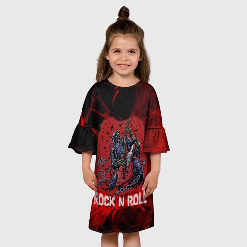 Детское платье 3D с принтом Мертвый гитарист, вид сбоку #3