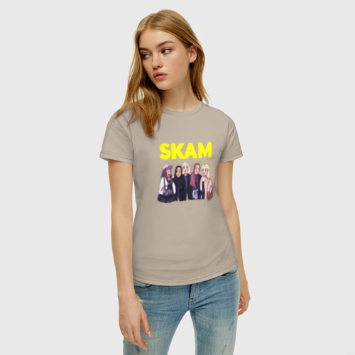 Женская футболка хлопок с принтом SKAM 8, фото на моделе #1