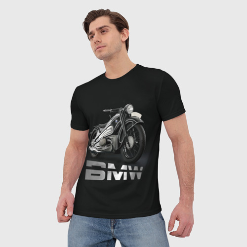 Мужская футболка 3D с принтом Мотоцикл BMW, фото на моделе #1