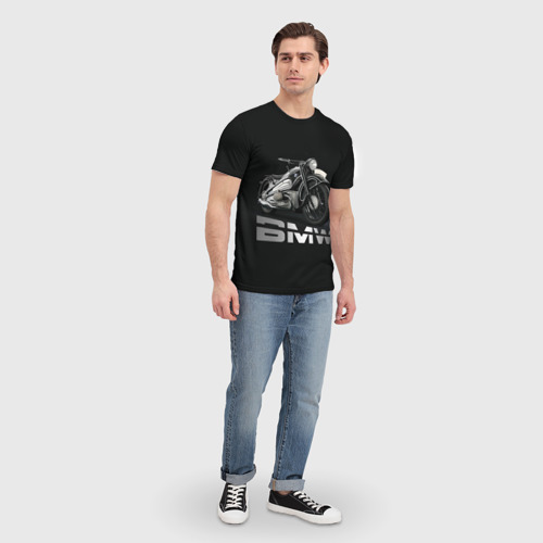 Мужская футболка 3D с принтом Мотоцикл BMW, вид сбоку #3