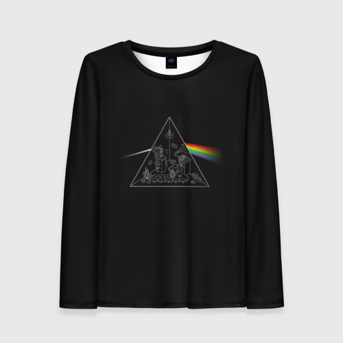Женский лонгслив 3D с принтом Pink Floyd Make Rainbow, вид спереди #2