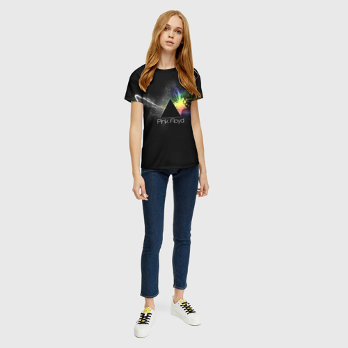 Женская футболка 3D с принтом Pink Floyd Logo, вид сбоку #3