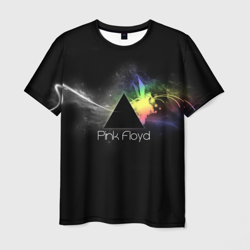 Мужская футболка 3D с принтом Pink Floyd Logo, вид спереди #2
