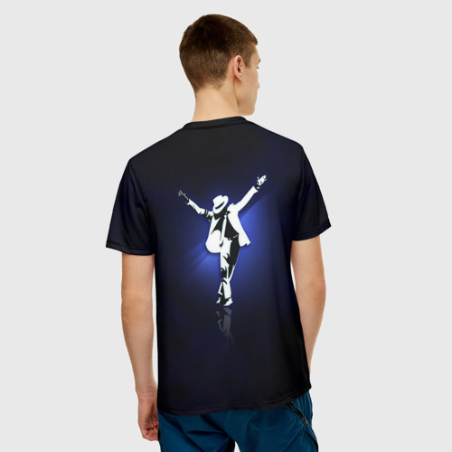 Мужская 3D футболка с принтом Майкл Джексон, вид сзади #2