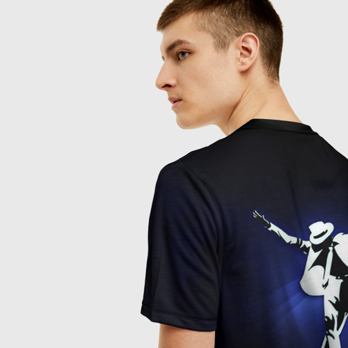 Мужская 3D футболка с принтом Майкл Джексон, вид сзади #2