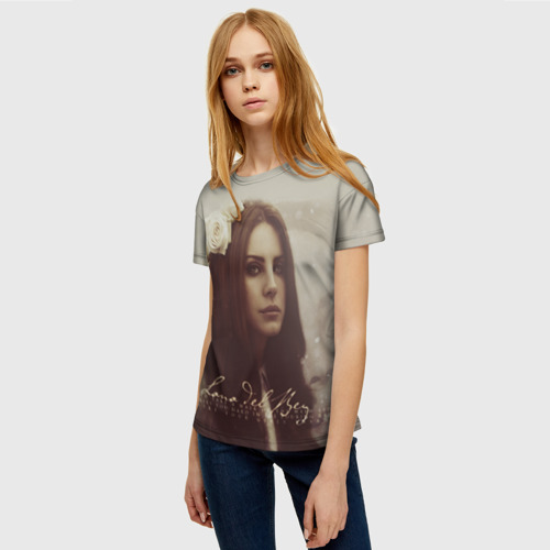 Женская футболка 3D с принтом Lana Del Rey, фото на моделе #1