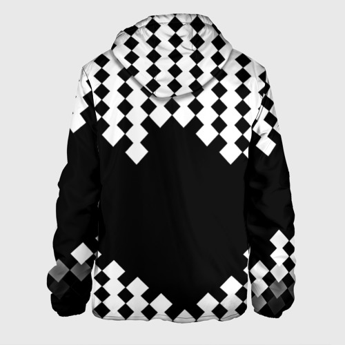 Мужская куртка 3D с принтом Шахматная клетка, вид сзади #1