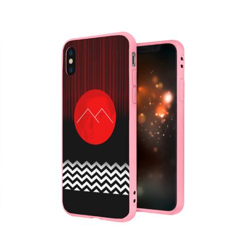 Чехол для iPhone X матовый с принтом Twin Peaks, вид сбоку #3