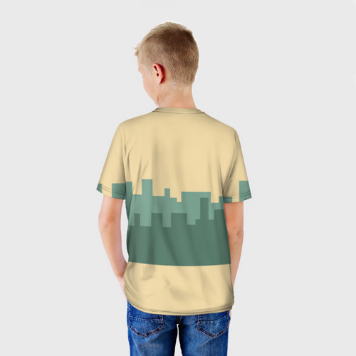 Детская футболка 3D с принтом Стройка, вид сзади #2