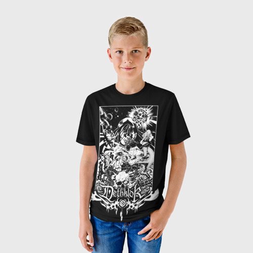 Детская футболка 3D с принтом Metalocalypse (Dethklok) 3, фото на моделе #1