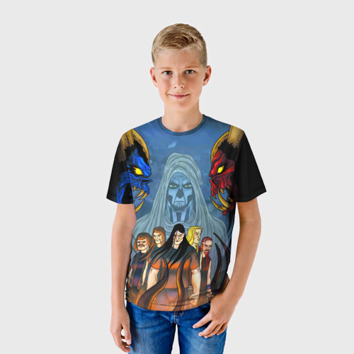 Детская футболка 3D с принтом Metalocalypse (Dethklok) 4, фото на моделе #1