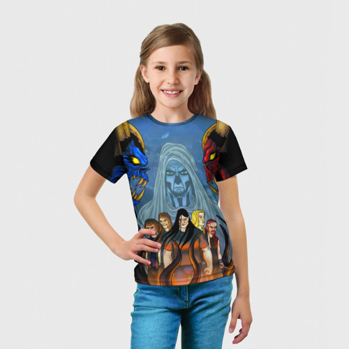 Детская футболка 3D с принтом Metalocalypse (Dethklok) 4, вид сбоку #3
