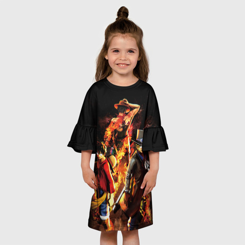Детское платье 3D с принтом Ван-Пис, вид сбоку #3