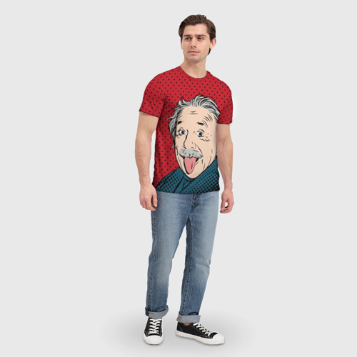 Мужская футболка 3D с принтом Pop art физик, вид сбоку #3