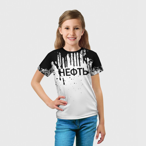 Детская футболка 3D с принтом Нефть, вид сбоку #3
