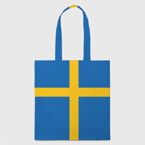 Шоппер 3D с принтом Флаг Швеции, вид сзади #1