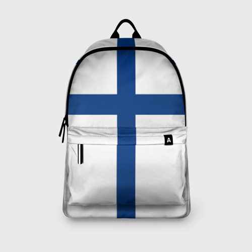 Рюкзак 3D с принтом Флаг Финляндии, вид сбоку #3