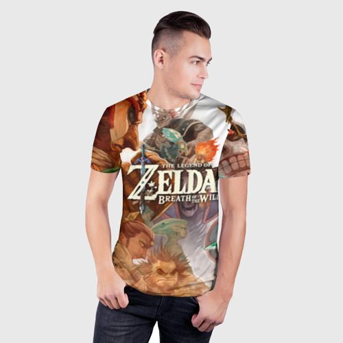 Мужская футболка 3D Slim с принтом The Legend of Zelda, фото на моделе #1