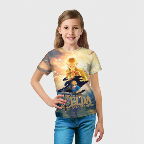 Детская 3D футболка с принтом The Legend of Zelda, вид сбоку #3
